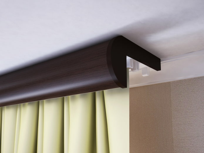 curtain cornice in wenge color