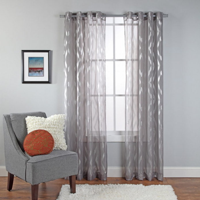 gray tulle in the interior