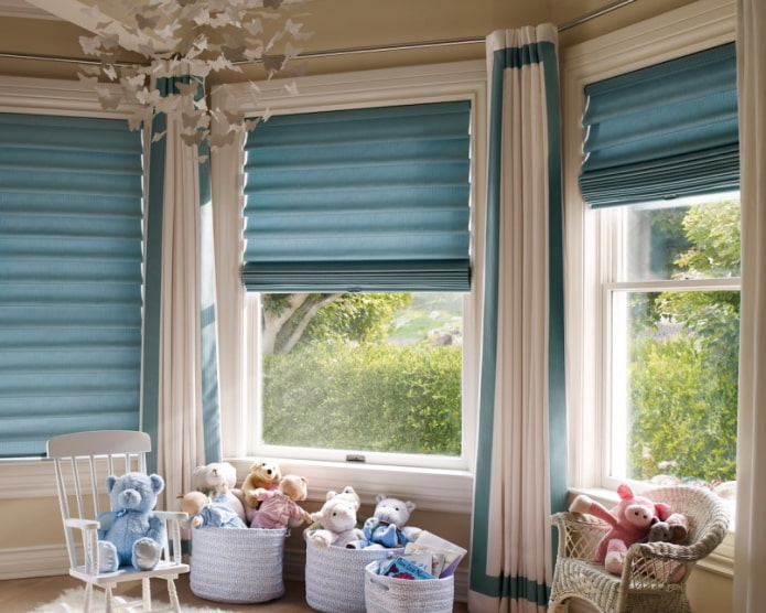 combined curtains in the interior