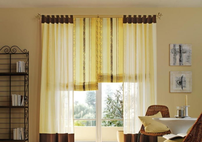 combination curtains on hinges
