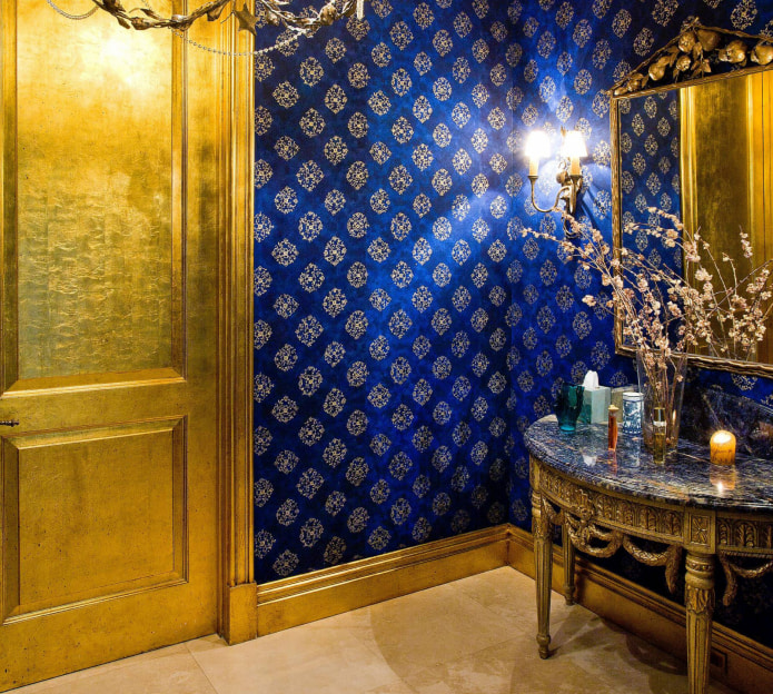 Blue and gold interior