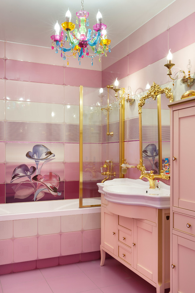 white and pink tiles