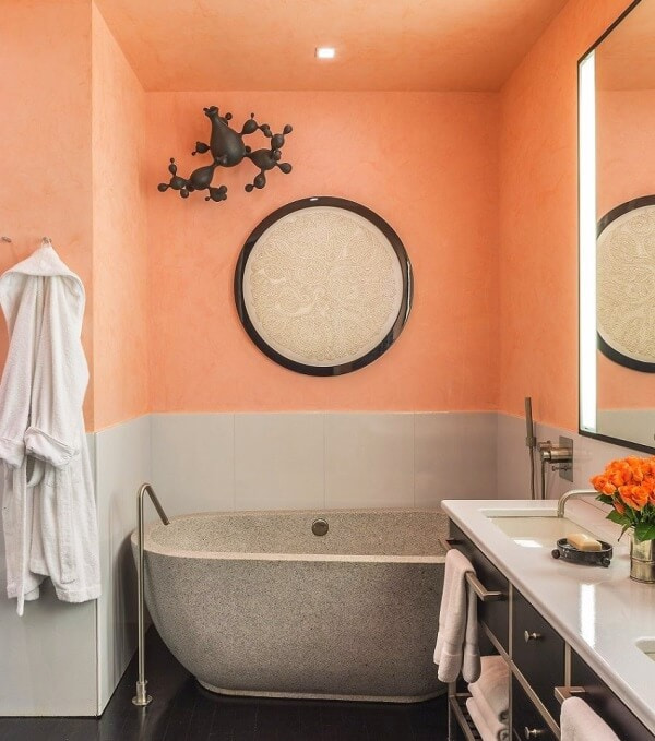 peach-gray bathroom