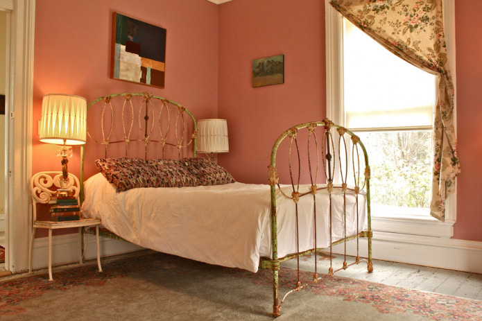 peach bedroom