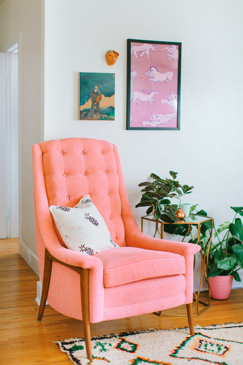 peach armchair