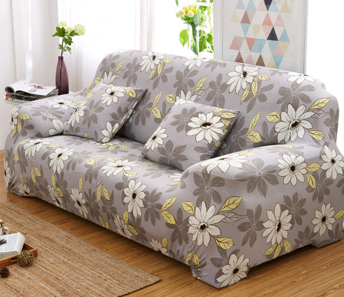 floral print on sofa