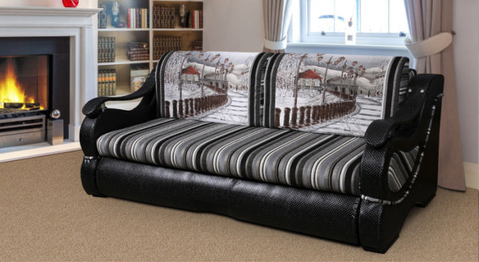 sofa with nature photo print