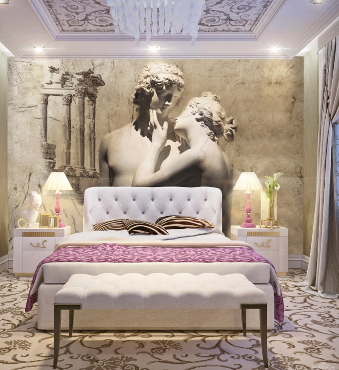 3d wallpaper in the interior of the bedroom