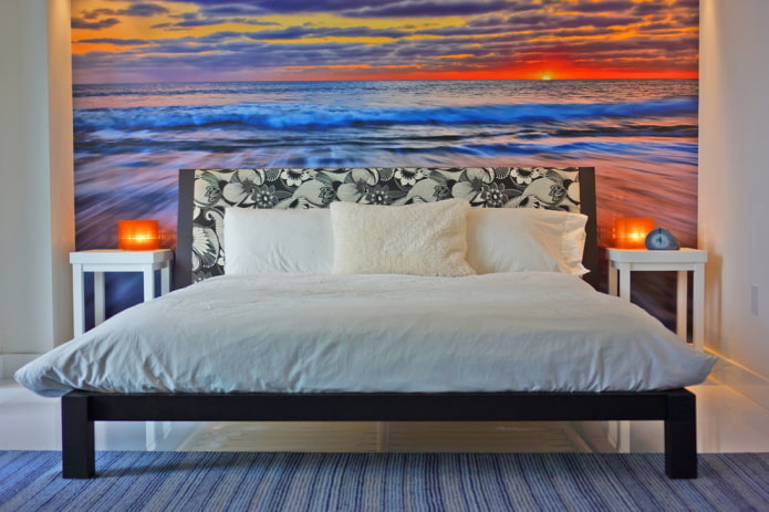 3d wallpaper in the interior of the bedroom