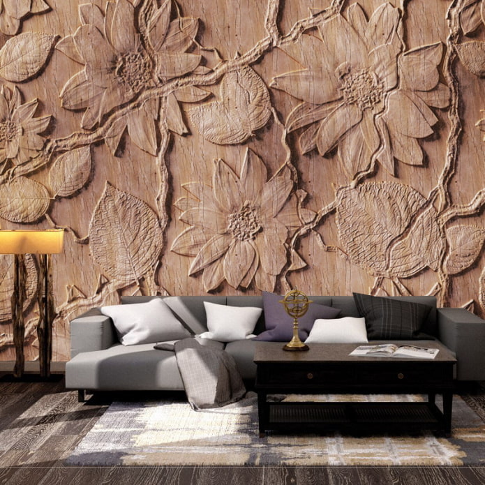 3d wallpaper in the interior of the living room