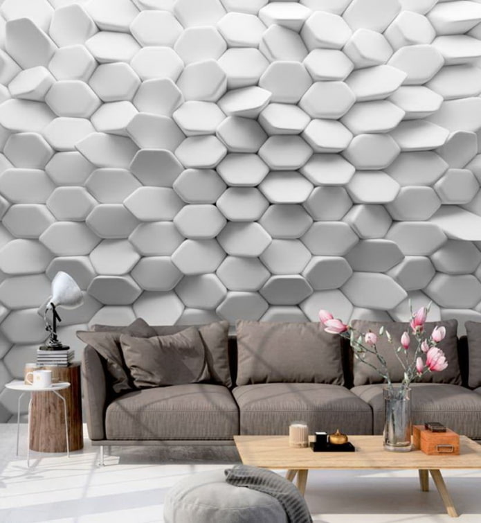 3d wallpaper in the interior of the living room