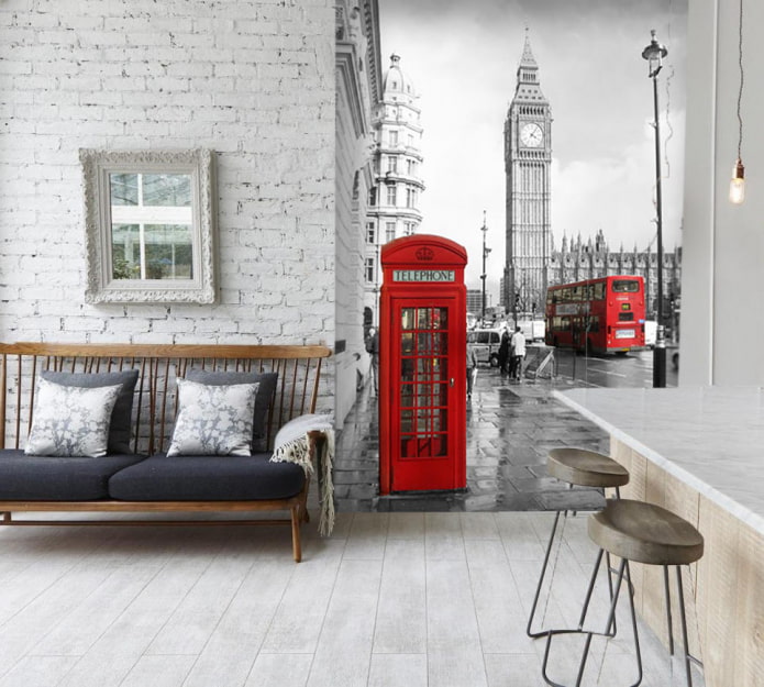 photo wallpaper with the image of London in the interior