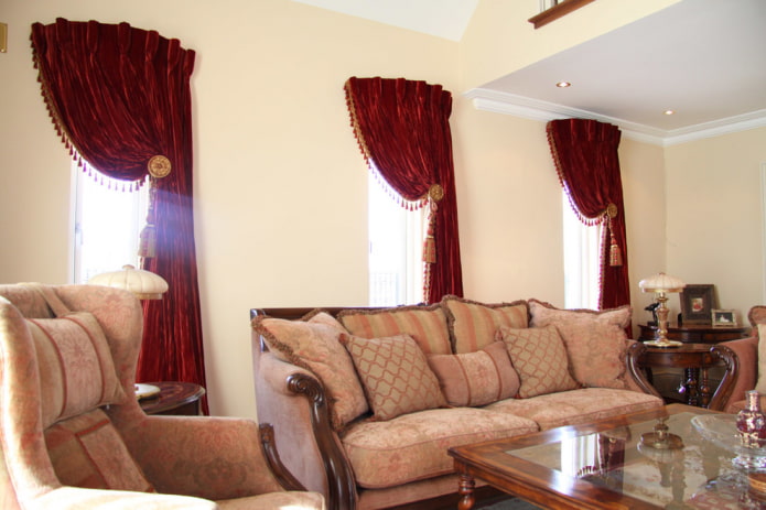 velvet curtains with tassels