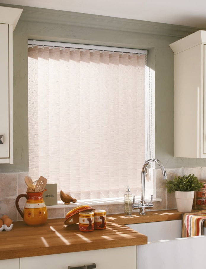 short vertical blinds in the interior