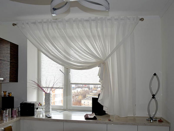 short curtains on one side