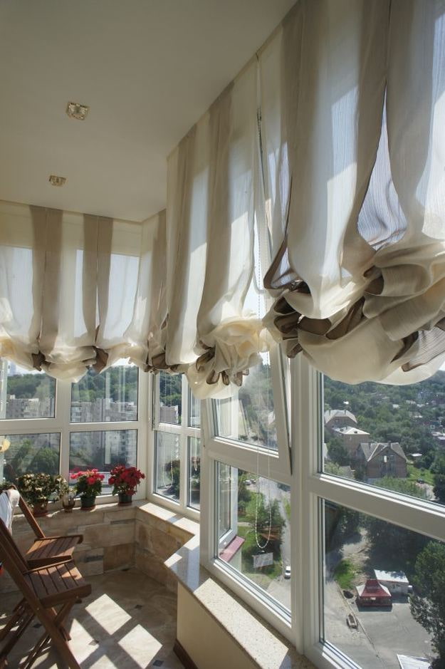 short curtains on the balcony