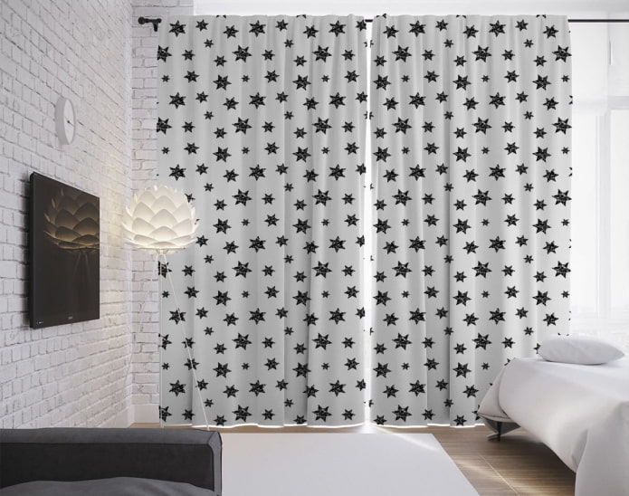 night curtains with pictures of stars