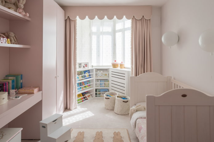 zoning the nursery with curtains