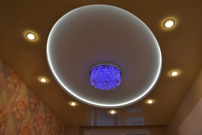 ceiling structure with interior lighting