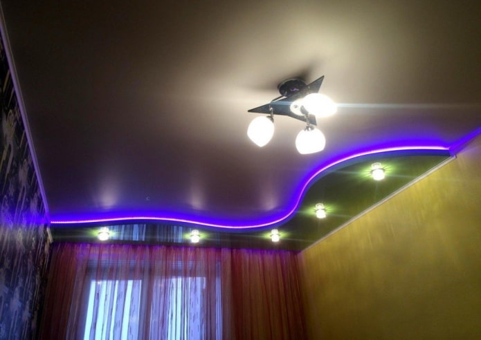 floating ceiling structure on one side