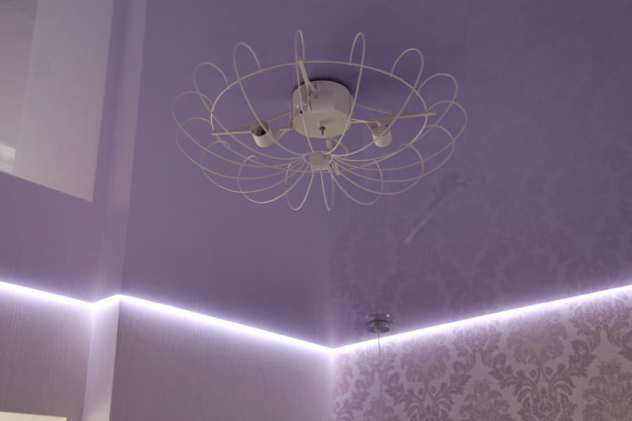 lilac floating ceiling structure