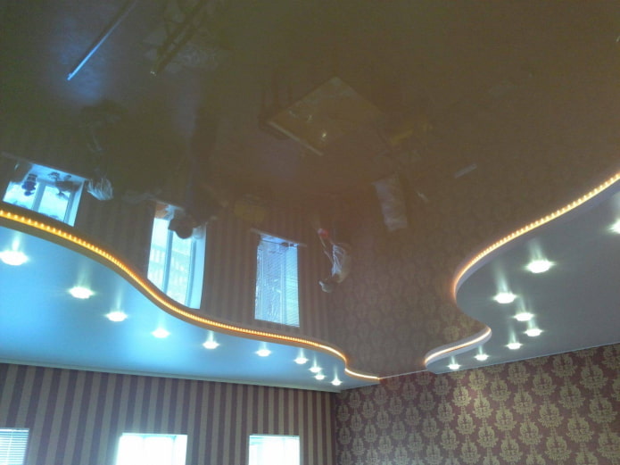 floating ceiling structure made of PVC film