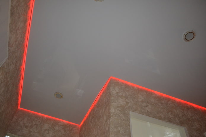 floating design with red backlight