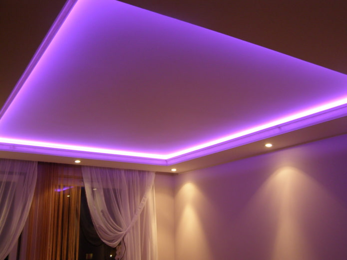 floating design with purple backlight
