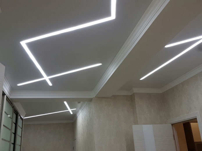 ceiling structure with floating lines