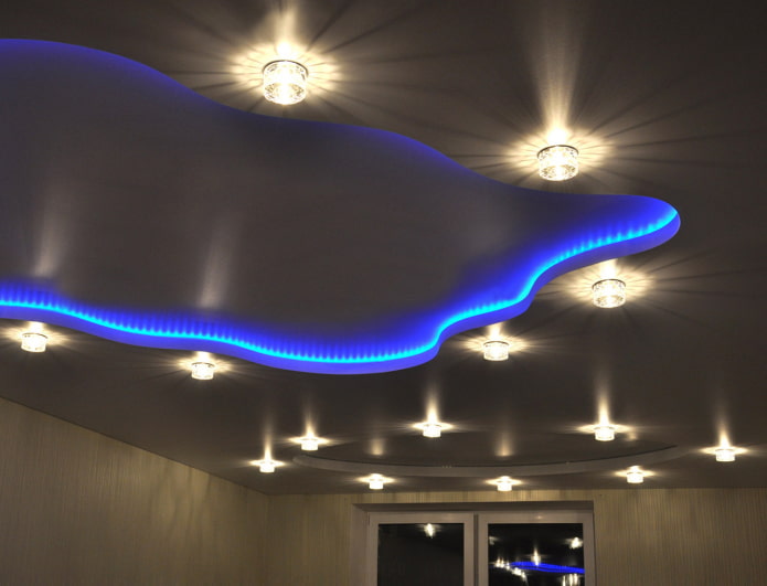 floating design with spot lighting