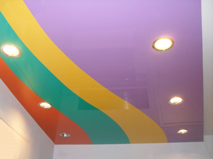 multi-colored ceiling structure