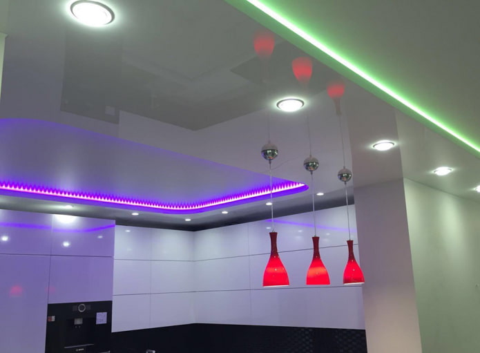 LED strip on the ceiling
