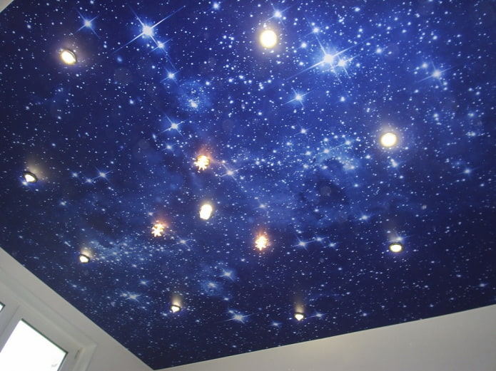 The night sky on the ceiling