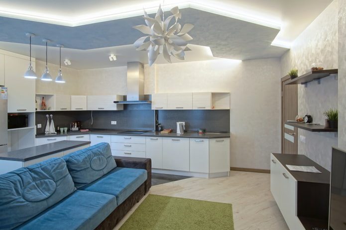 zweistöckiges Design im Inneren der Wohnküche