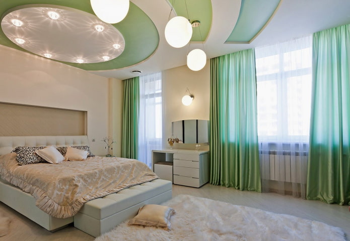 two-tone ceiling in the bedroom