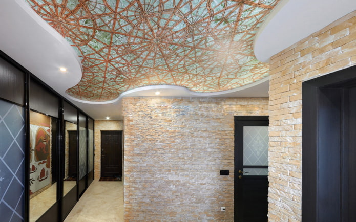 fabric ceiling in the hallway