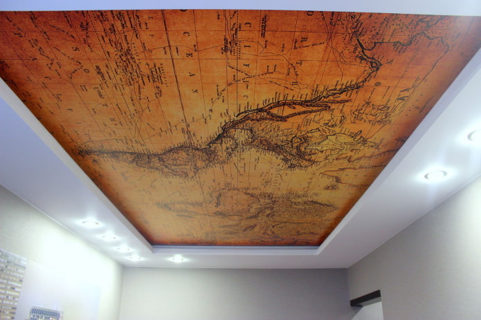 tension canvas with the image of the world map