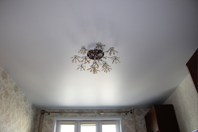 satin stretch canvas with chandelier