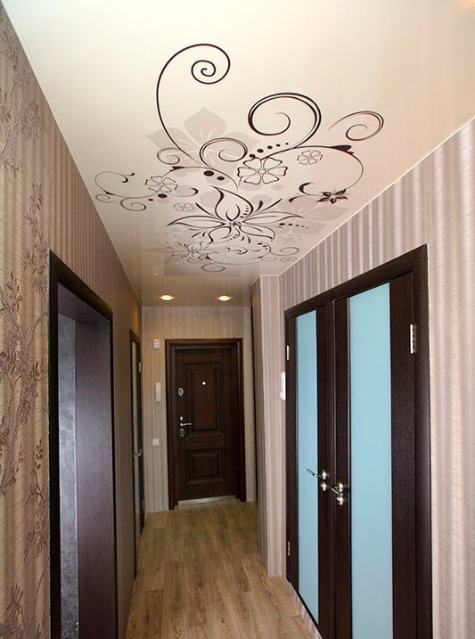 patterned stretch ceiling structure