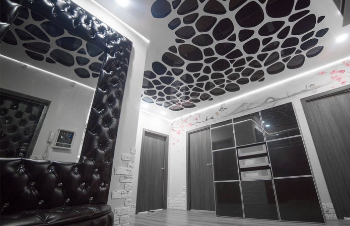 perforated black and white ceiling