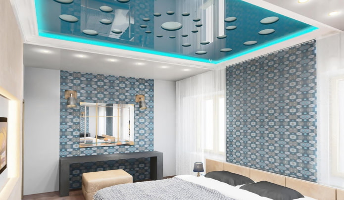 perforated ceiling in the bedroom