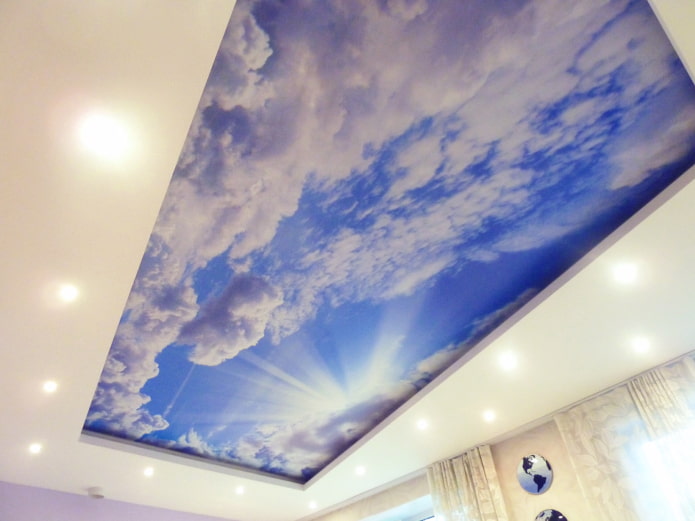 stretch fabric with photo printing in the form of sky