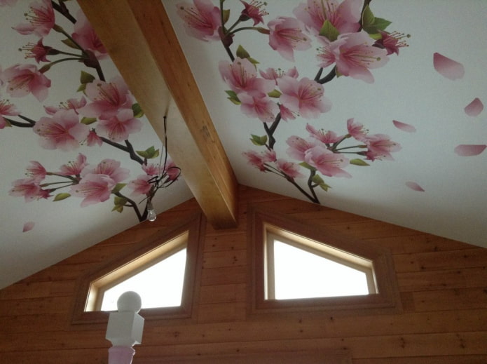 stretch fabric with photo printing in the attic