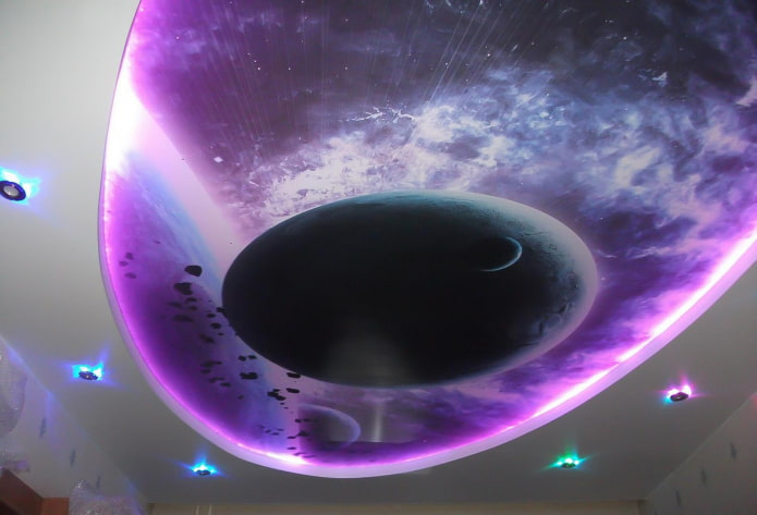 ceiling with the image of space
