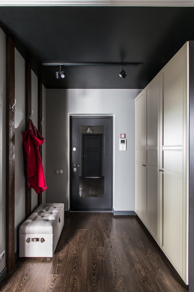 matte stretch fabric in the hallway