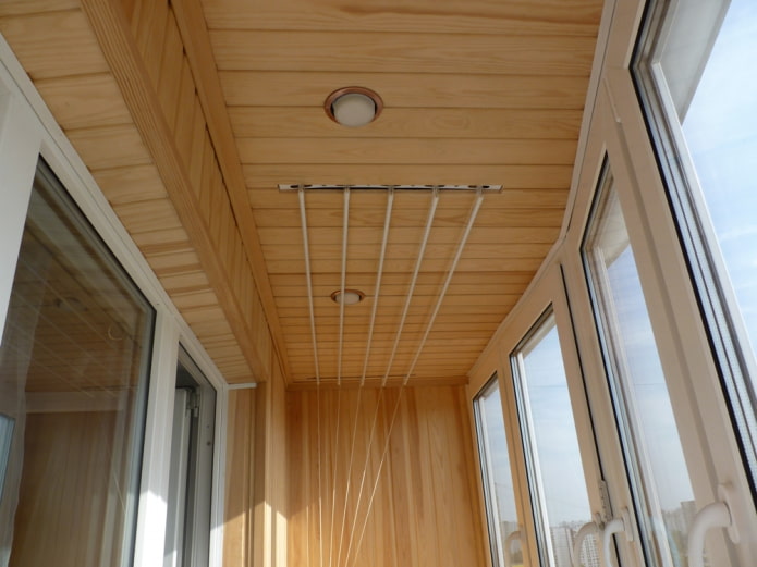 ceiling lining on the balcony