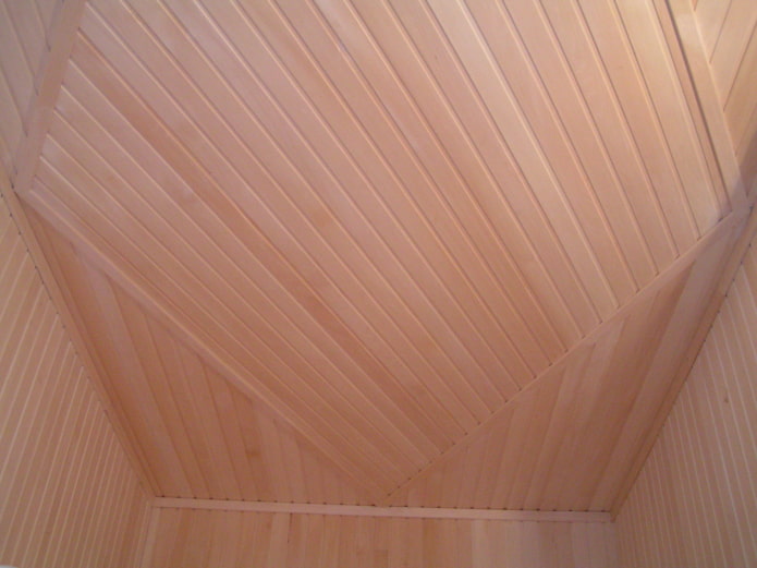 diagonally laid ceiling lining
