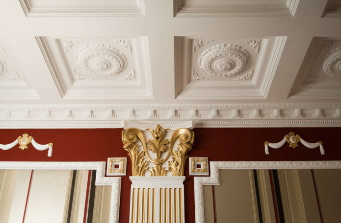 coffered structure with stucco molding