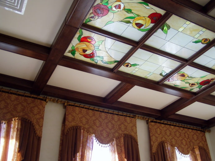 stained glass coffered structure