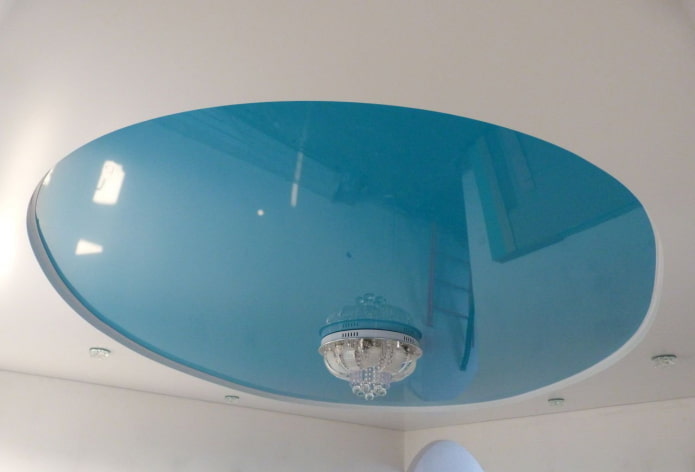 round ceiling structure in blue